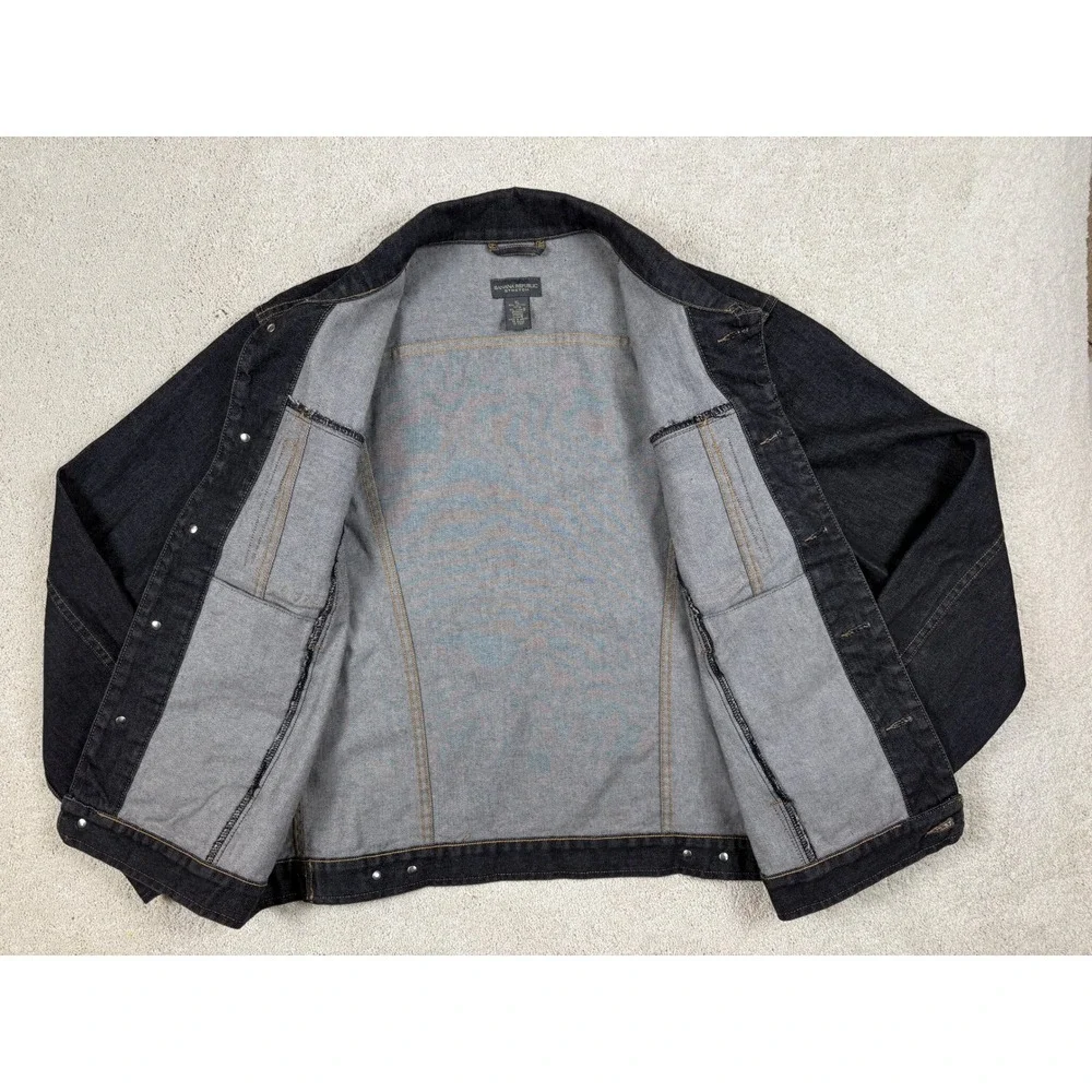 NWOT BANANA REPUBLIC Men's Size XL Black Wash Jean Trucker Jacket #1477
